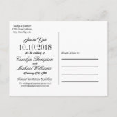 Elegantes Rosa Purple Blumen Save the Date Ankündigungspostkarte (Rückseite)