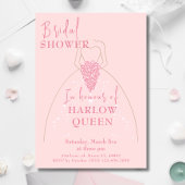 Elegantes, rosa QR-Brautparty Einladung