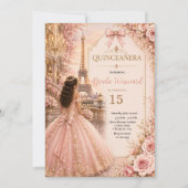 Elegantes Rosa Quince Einladung (Vorderseite)