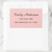 Elegantes Rosa Rechteckiger Aufkleber (Tasche)