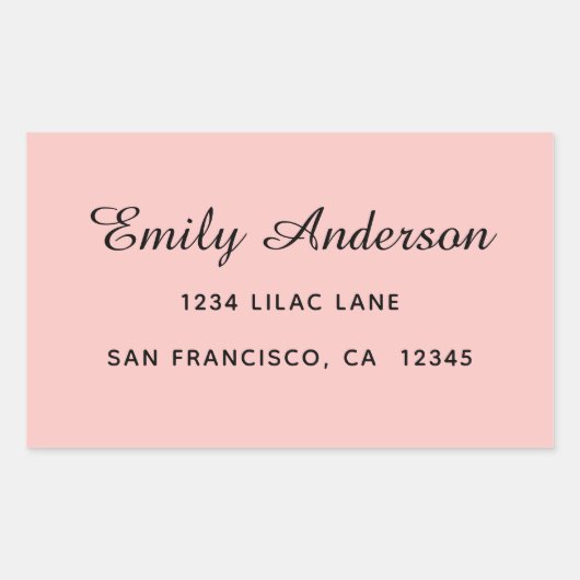 Elegantes Rosa Rechteckiger Aufkleber (Vorderseite)