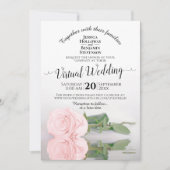 Elegantes Rosa Reflektieren der Rose Virtual Weddi Einladung (Vorderseite)