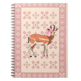 Elegantes rosa Reh-muster Weihnachten Notizblock