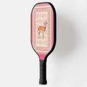 Elegantes Rosa Reh-Muster-Weihnachten Pickleball Schläger (Links)