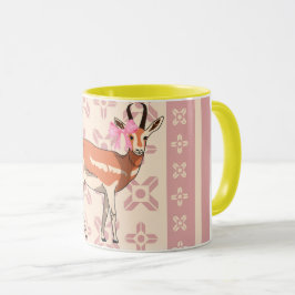 Elegantes rosa Reh-muster-Weihnachten Tasse
