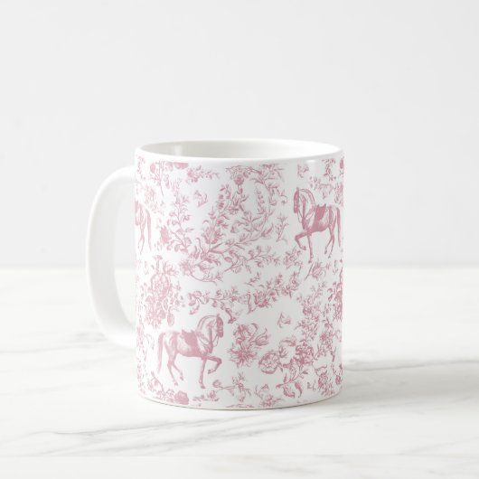 Elegantes Rosa Reittier Kaffeetasse (Vorderseite Links)