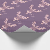 Elegantes Rosa Rentiermuster Niedliches Weihnachts Geschenkpapier (Ecke)