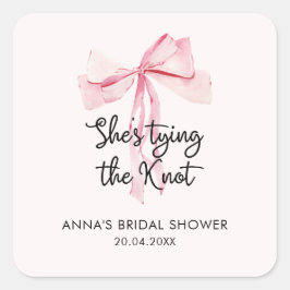 Elegantes rosa Ribbon-Brautparty Quadratischer Aufkleber