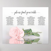 Elegantes Rosa Rosa 4 Tischdiagramm Poster (Vorne)