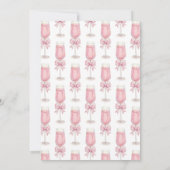 Elegantes Rosa-Rosa-Bow-Champagner-Brautparty Einladung (Rückseite)