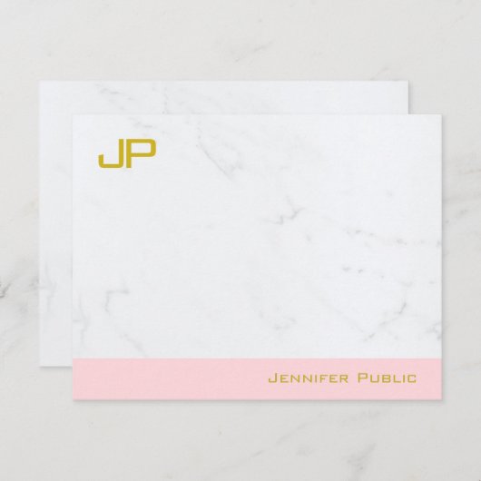 Elegantes, rosa Rosa Marmor Einfache Vorlage (Vorne/Hinten)