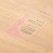 Elegantes Rosa Rosa Rosa Gown Brautparty Acryleinladungen (Ablage )