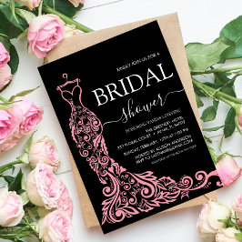 Elegantes Rosa Rosa Rosa Gown Brautparty Einladung