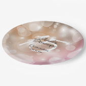 Elegantes Rosa Rosa Rosa Quinceñera Pappteller (Schrägansicht)