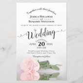 Elegantes Rosa Rosa Rose BUDGET Einladung zur Hoch (Vorderseite)