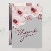 Elegantes Rosa Rosa Rusty Foto Dankeskarte (Vorne/Hinten)