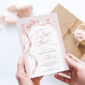 Elegantes, rosa, rosafarbenes Brautparty Einladung