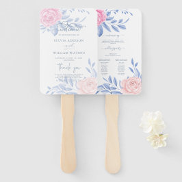 Elegantes rosa Rose Blue Minimalistisch Wedding Pr Fächer