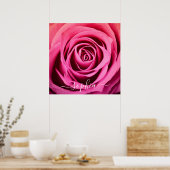 Elegantes rosa Rose Blume Foto Name Poster hinzufü (Küche)