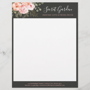 Elegantes Rosa Rose Blumen Modernes Shabby Chic Briefbogen