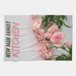 Elegantes rosa Rose Blumendesign Geschirr Handtuch