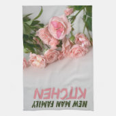 Elegantes rosa Rose Blumendesign Geschirr Handtuch (Vertikal)