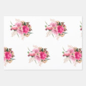 Elegantes Rosa Rose Blumenstrauß Bouquet Geschenkpapier Set (Vorderseite)