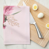 Elegantes Rosa Rose Blumenstrauß Bouquet Geschirrtuch (Viertel Falte)