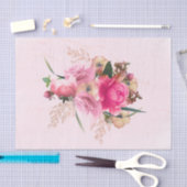 Elegantes Rosa Rose Blumenstrauß Bouquet Seidenpapier (Handwerk)