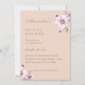 Elegantes Rosa Rose Brautparty Einladung (Vorderseite)