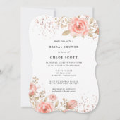 Elegantes rosa Rose Brautparty Einladung (Vorderseite)
