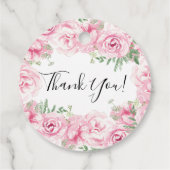 Elegantes rosa Rose Brautparty Geschenkanhänger (Rückseite)