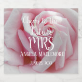 Elegantes rosa Rose Brautparty Schaumweinetikett (Einzelnes Label)