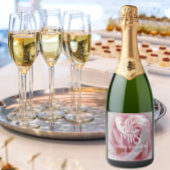 Elegantes rosa Rose Brautparty Schaumweinetikett