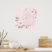 Elegantes rosa Rose Bridal Brunch Willkommen Poster (Küche)