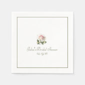 Elegantes rosa Rose Classic Zeitloses Brautparty Serviette (Vorderseite)