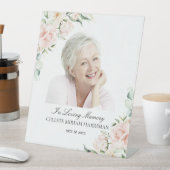 Elegantes Rosa Rose Foto Beerdigung Sockelschild (In Situ)