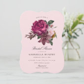 Elegantes Rosa Rose Garden Brautparty Einladung (Stehend Vorderseite)