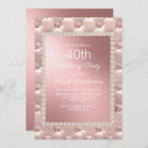 Elegantes Rosa Rose Gold 40. Geburtstag Party