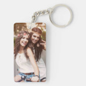 Elegantes Rosa | Rose Gold Foil Monogram Foto Schlüsselanhänger (Rückseite)