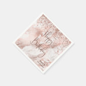 Elegantes rosa Rose Gold Glitzer Persönliches Papi Serviette (Ecke)