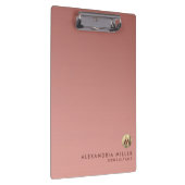 Elegantes rosa Rose Gold Monogramm Klemmbrett (Rechts)