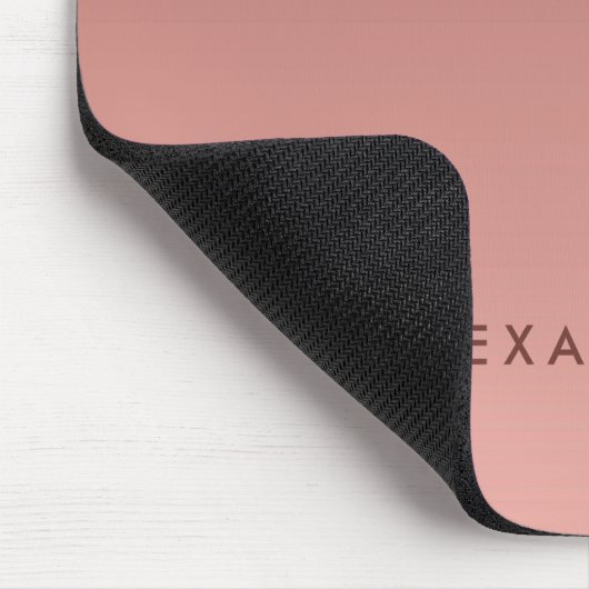 Elegantes rosa Rose Gold Monogramm Mousepad (Ecke)