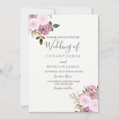 Elegantes Rosa & Rose Goldene Hochzeit Einladung (Vorderseite)