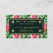 Elegantes rosa Rose Imitat gestanztes Glasmuster Visitenkarte (Rückseite)