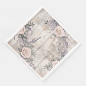 Elegantes rosa Rose Lavender Wedding Paper Napkin Serviette (Ecke)
