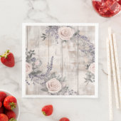 Elegantes rosa Rose Lavender Wedding Paper Napkin Serviette (Beispiel)
