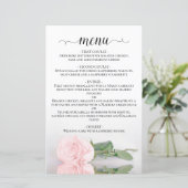 Elegantes, rosa Rose Menü für Hochzeiten (Stehend Vorderseite)