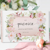 Elegantes Rosa, Rose, Rose Gold Blumenstrauß Gästebuch