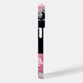 Elegantes rosa Rose Silver Leaf Monogramm Case-Mate iPhone Hülle (Rückseite / Rechts)